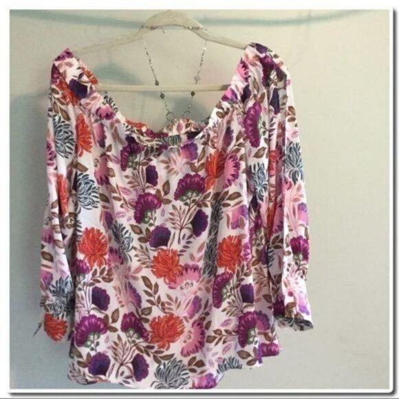 INC 𝅺off Shoulder Floral Blouse - Picture 4 of 6